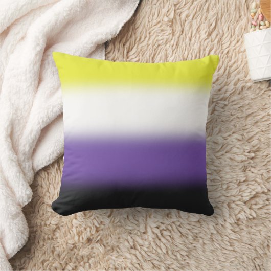 グラデーション非バイナリプライドフラグ – 非バイナリフラグ クッション (ブランケット)