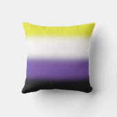 グラデーション非バイナリプライドフラグ – 非バイナリフラグ クッション (裏面)