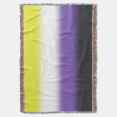 グラデーション非バイナリプライドフラグ – 非バイナリフラグ スローブランケット (正面縦)