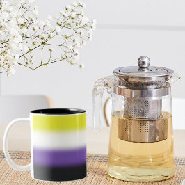 グラデーション非バイナリプライドフラグ – 非バイナリフラグ ツートーンマグカップ