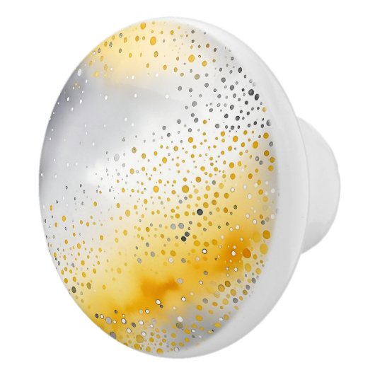 グラデーション黄色とシルバーウォーター色 セラミックノブ (右)