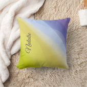 グラデーション黄色の緑のラベンダー名装飾用クッション クッション (ブランケット)