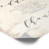 グラデーション黄色の金ゴールドが詰め結婚ていないテーブル記号 ポスター (角)