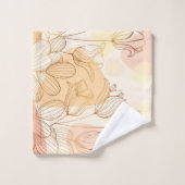 グラデーション黄金の線形フローラハンドタオル バスタオルセット (ウォッシュタオル)