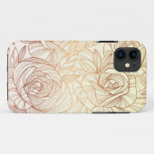 グラデーション黄金の線形フローラ Case-Mate iPhoneケース (裏面(横))
