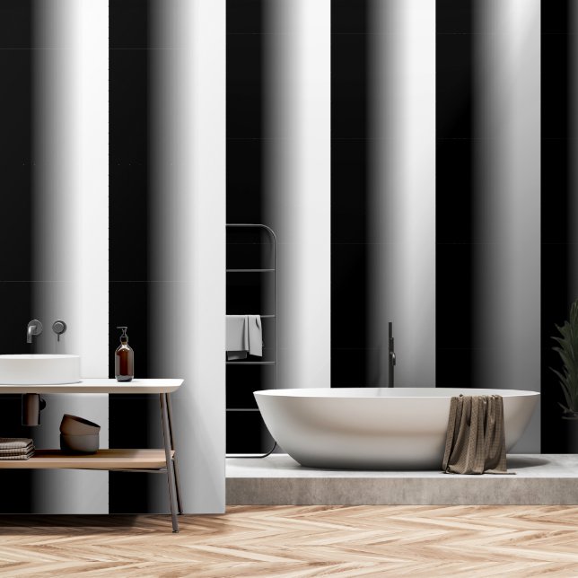 グラデーション黒とグレーから白 壁紙 (浴室)