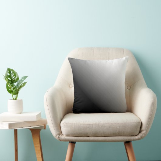 グラデーション黒灰色と白 クッション (椅子)