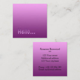 グラデーション1色ピンクHelloとカスタム文字 スクエア名刺