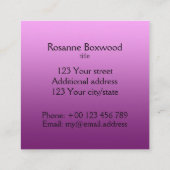グラデーション1色ピンクHelloとカスタム文字 スクエア名刺 (裏面)