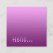グラデーション1色ピンクHelloとカスタム文字 スクエア名刺 (正面)