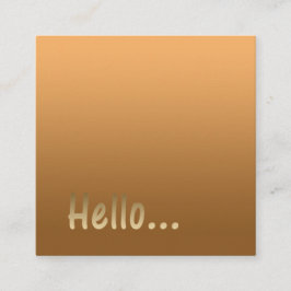 グラデーション1色金ゴールドHelloとカスタム文字 スクエア名刺