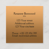 グラデーション1色金ゴールドHelloとカスタム文字 スクエア名刺 (裏面)