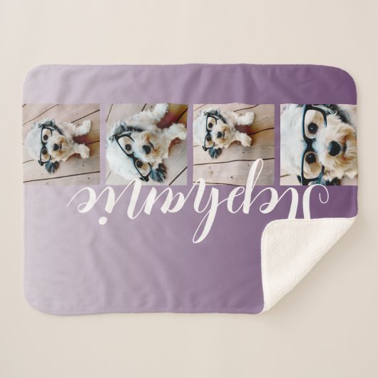 グラデーション4枚の写真手書きフォント- – 色を編集できる シェルパブランケット (正面(横))