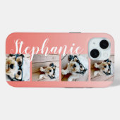 グラデーション4枚の写真手書きフォント- – 色を編集できる Case-Mate iPhoneケース (裏面 (横))