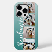 グラデーション4枚の写真手書きフォント- – 色を編集できる Case-Mate iPhoneケース (裏面)