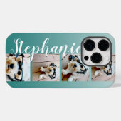 グラデーション4枚の写真手書きフォント- – 色を編集できる Case-Mate iPhoneケース (裏面 (横))