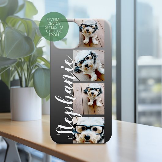 グラデーション4枚の写真手書きフォント- – 色を編集できる Case-Mate iPhoneケース