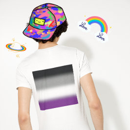 グラデーション・アセクシャル・プライドフラグ - カラフルなACEフラグ Tシャツ