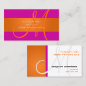 グラデーション オレンジ モノグラム / DIY 背景色 名刺 (正面/裏面)