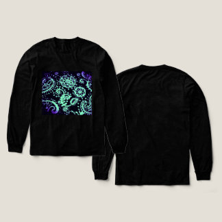 グラデーション　シー　パープル長袖シャツ トライブレンドＴシャツ