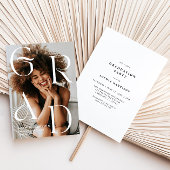 グラデーション スタック レター タイポグラフィー 卒業 招待状