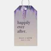 グラデーション パープル フローラル ハッピーエバーアフター ウェディング ギフトタグ (正面)