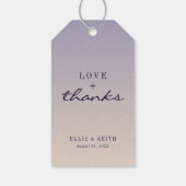 グラデーション パープル フローラル ハッピーエバーアフター ウェディング ギフトタグ (裏面)