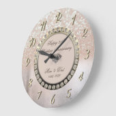 グラデーション《写真》ぼけ味ダイヤ25結婚周年記念 ラージ壁時計 (傾斜)