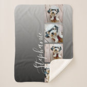 グラデーション 4枚の写真を手書きフォント – 色を編集可能 シェルパブランケット (正面)