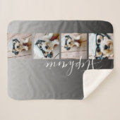 グラデーション 4枚の写真を手書きフォント – 色を編集可能 シェルパブランケット (正面(横))