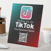 グラデーション TikTok QRコード ビジネス名 フォロー 台座サイン (インサイチュ)