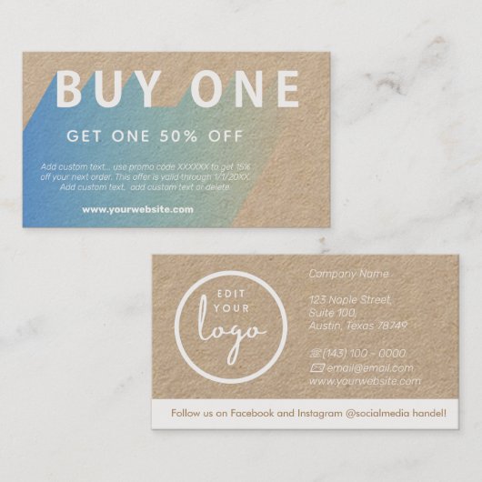 グラデーションBOGO割引名刺 名刺 (正面/裏面)