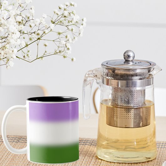 グラデーションGenderqueerプライドフラグ – Genderqueerフラグ ツートーンマグカップ