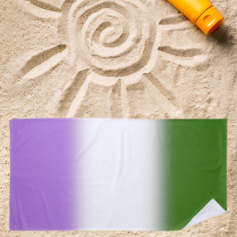 グラデーションGenderqueerプライドフラグ – Genderqueerフラグ ビーチタオル