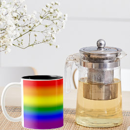 グラデーションLGBTQ+レインボープライドフラッグ - レインボーフラッグ ツートーンマグカップ