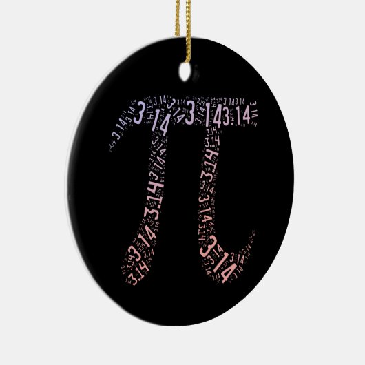 グラデーションPi記号の数字 | Happy Pi day セラミックオーナメント (右)