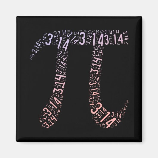 グラデーションPi記号の数字 | Happy Pi day マグネット (正面)