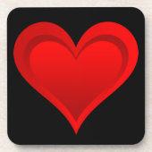 グラデーションRED LOVEハート+テキストとアイディア コースター (正面)