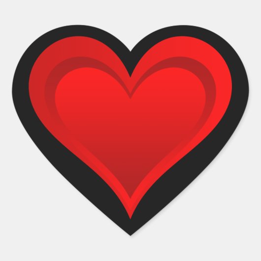 グラデーションRED LOVEハート+テキストとアイディア ハートシール (正面)