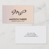 グラデーショ企業のン・スクリプト・モノグラム 名刺 (正面/裏面)