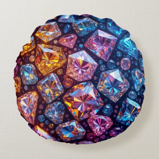 グラデ数々のーション表示内の色の宝石 ラウンドクッション (正面)