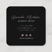 グラデ素晴らしフェイクィエントブルーとバラ金ゴールドモノグラム スクエア名刺 (裏面)