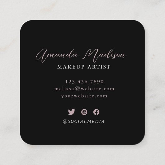 グラデ素晴らしフェイクィエントブルーとバラ金ゴールドモノグラム スクエア名刺 (裏面)