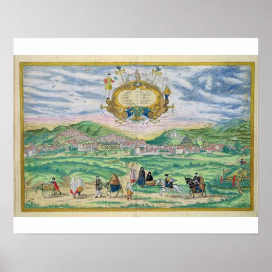 グラナダの地図, 'Civitates Orbis Terrarum'より ポスター (正面)