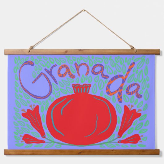 グラナダはっきりしたアカザメフローラ 吊り下げ型タペストリー (正面)