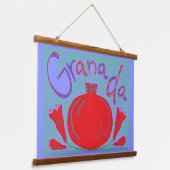 グラナダはっきりしたアカザメフローラ 吊り下げ型タペストリー (傾斜あり)