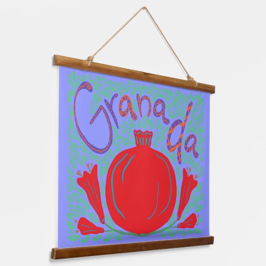 グラナダはっきりしたアカザメフローラ 吊り下げ型タペストリー (傾斜あり)