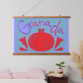 グラナダはっきりしたアカザメフローラ 吊り下げ型タペストリー (寝室)