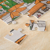 グラナダシティビュースペインランドスケープイラストレーション ジグソーパズル (側面)