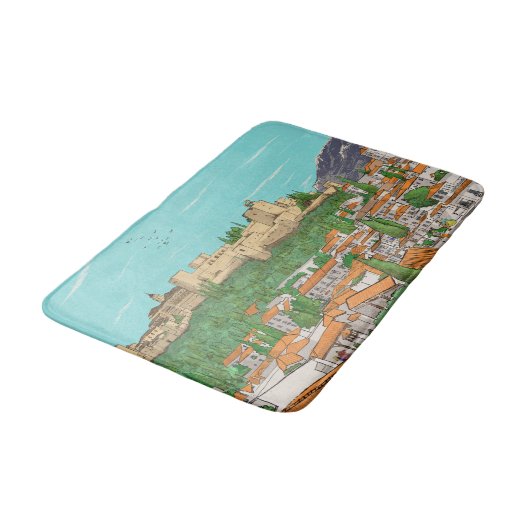 グラナダシティビュースペインランドスケープイラストレーション バスマット (アングル)